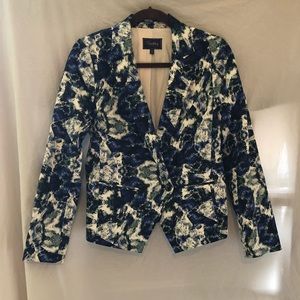 Madewell blue floral tuxedo blazer